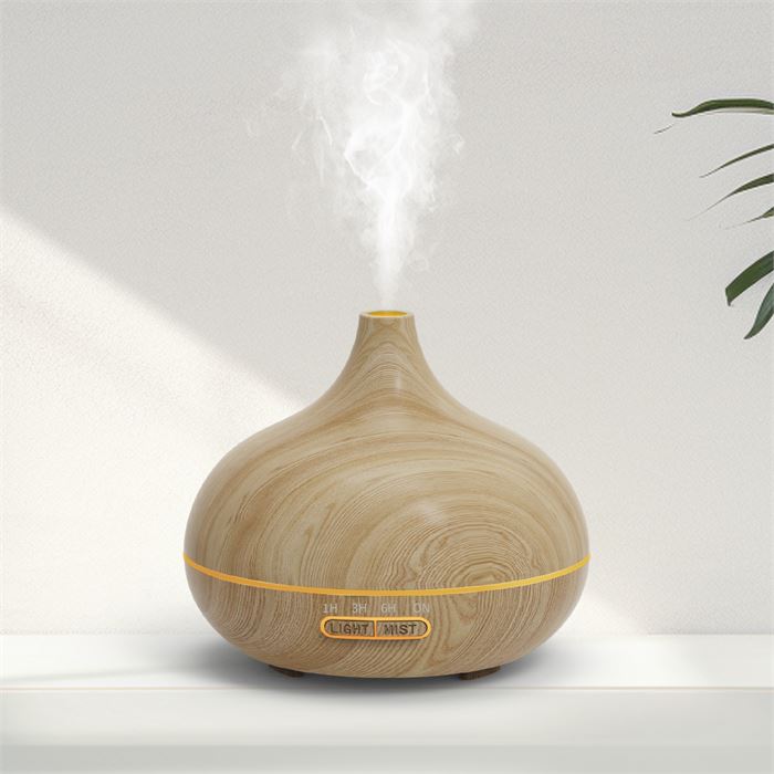 Auhma 500ml Ahşap Görünümlü Aromaterapi Hava Nemlendirici - 7 Renkli LED, Sessiz Çalışma, BPA İçermez