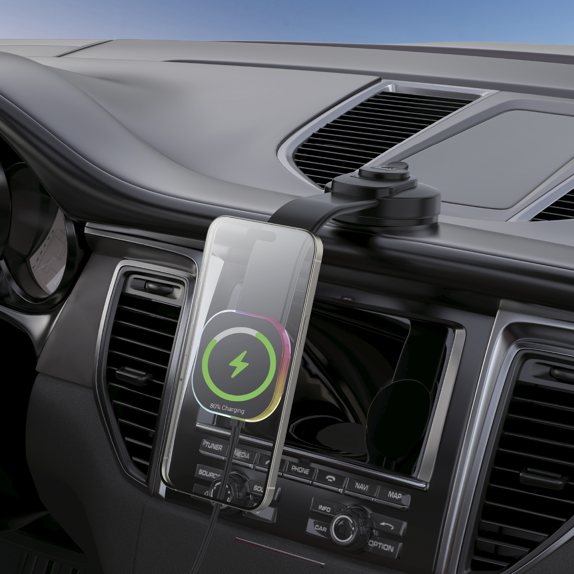 Fulltech FHD15 15W Magsafe Kablosuz Mıknatıslı Araç Telefon Tutucu