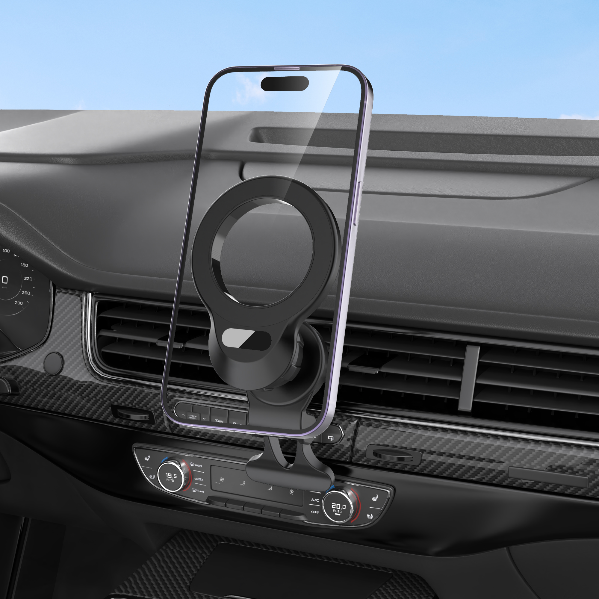 Fulltech FHD4 Neodimyum Mıknatıslı 360° Dönebilen Araç İçi Telefon Tutucu