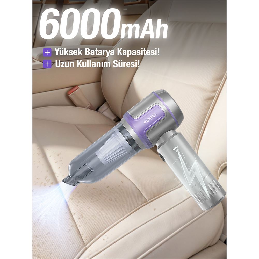 Auhma AHV-09 Kablosuz Taşınabilir Araç İçi El Süpürgesi | 20000PA