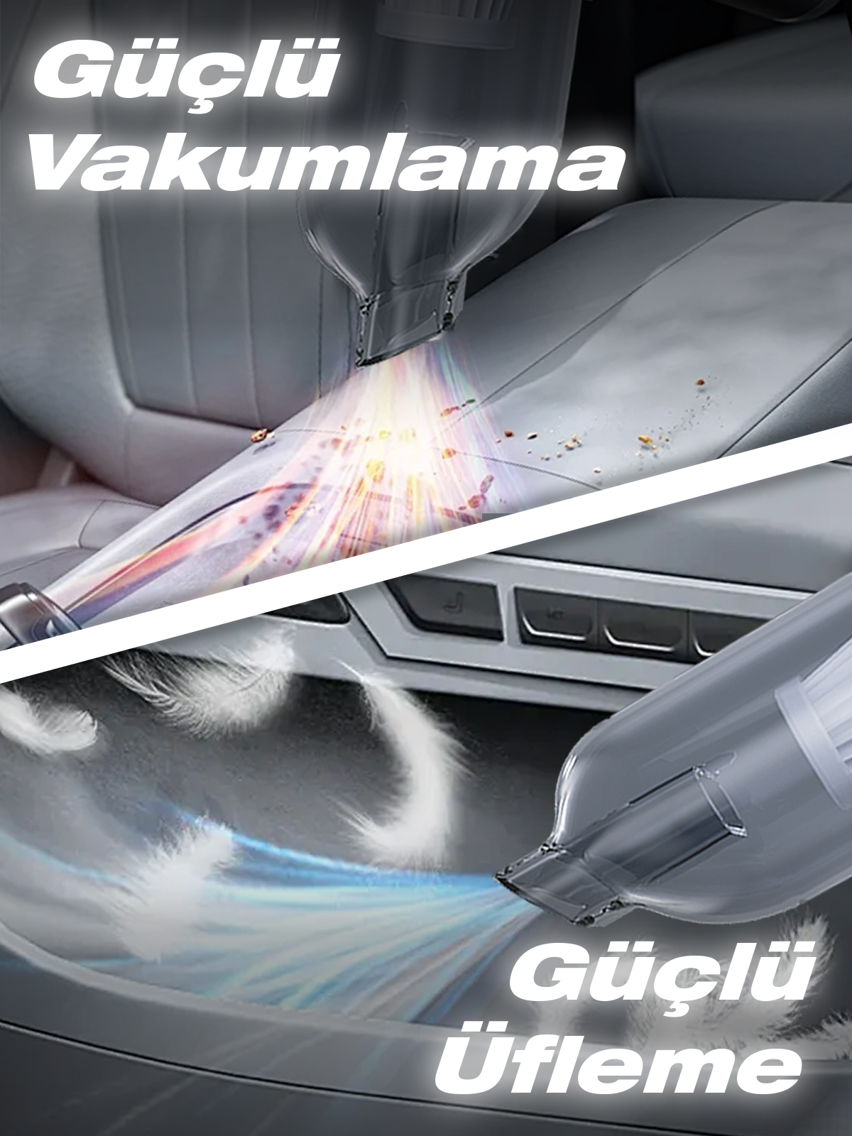 Auhma AHV-01 Kablosuz Güçlü Araç Süpürgesi ve Hava Üfleyici | 16000PA Vakum Gücü | 3 Kademeli Hız | 9 Parça Aksesuar
