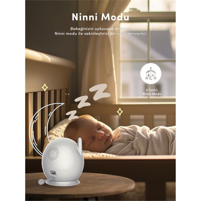 Blic BLM-34 4.3” Ekranlı Kablosuz IP Bebek Kamerası - Gece Görüşü, İki Yönlü Ses, Lullaby, Sıcaklık Sensörü