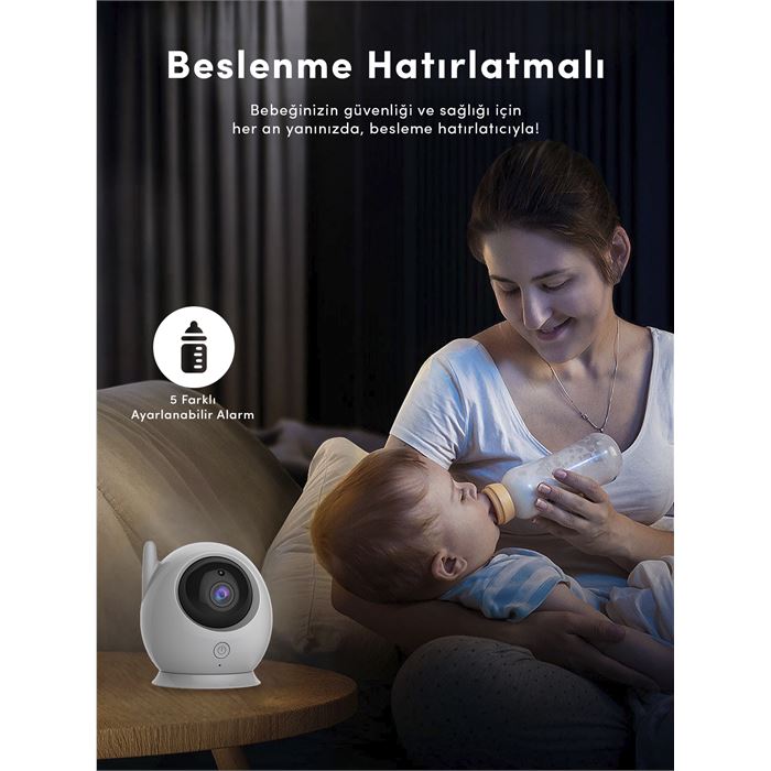 Blic BLM-34 4.3” Ekranlı Kablosuz IP Bebek Kamerası - Gece Görüşü, İki Yönlü Ses, Lullaby, Sıcaklık Sensörü