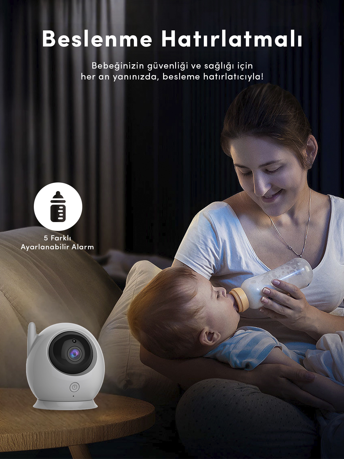 Blic BLM-34 4.3” Ekranlı Kablosuz IP Bebek Kamerası - Gece Görüşü, İki Yönlü Ses, Lullaby, Sıcaklık Sensörü