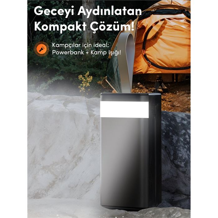 Linkage LKP-47 50000mAh Solar Powerbank | Güneş Enerjili Taşınabilir Şarj Aleti | LCD Ekranlı, Çoklu Giriş & Çıkışlı, Kamp Işıklı