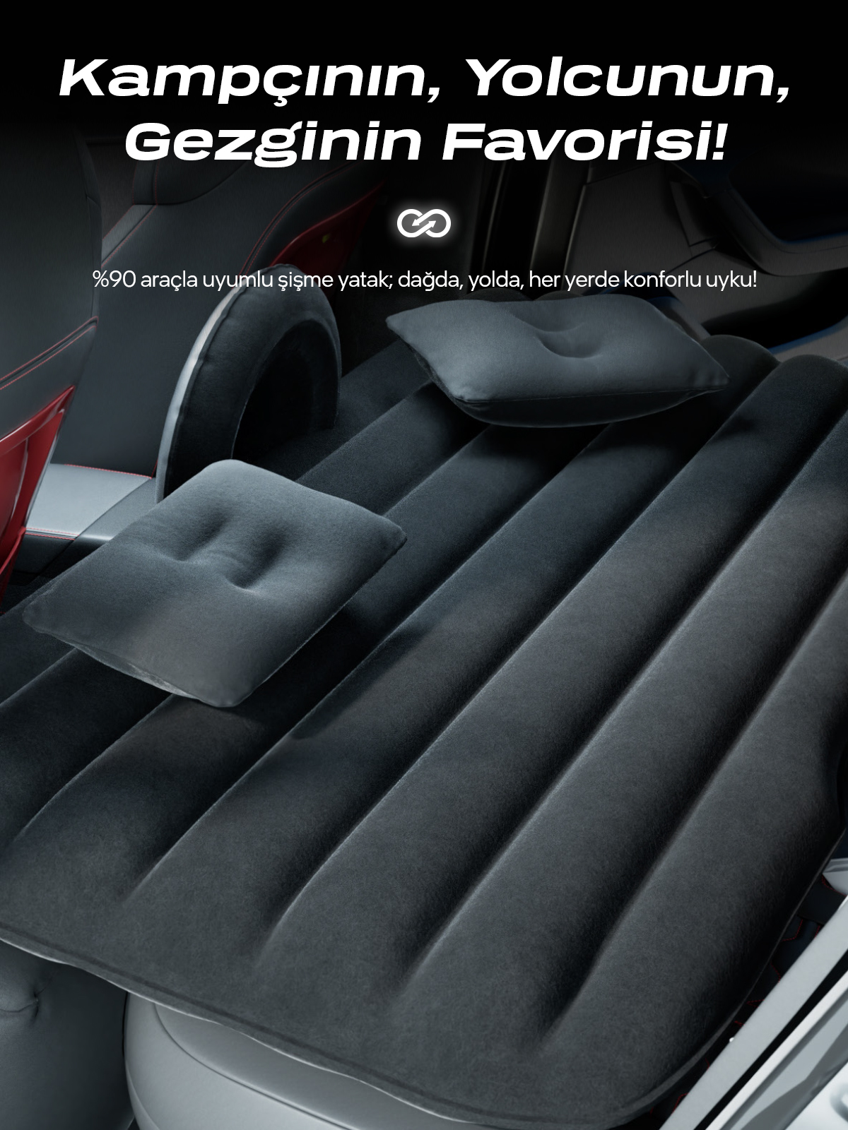 Auhma AB167 Şişme Yatak Seti | 12/24V Hava Pompa Hediyeli | Araç İçi - Kamp - Ev Kullanımı İçin