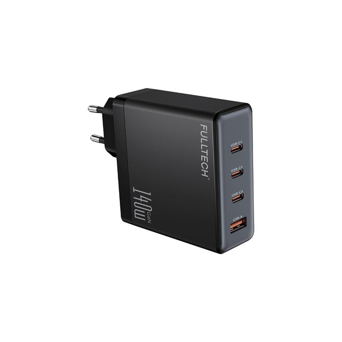 Fulltech FC68 140W GaN Hızlı Şarj Adaptörü | 1x USB-A + 3x USB-C Port | PD Süper Hızlı Laptop ve Telefon Şarj Cihazı