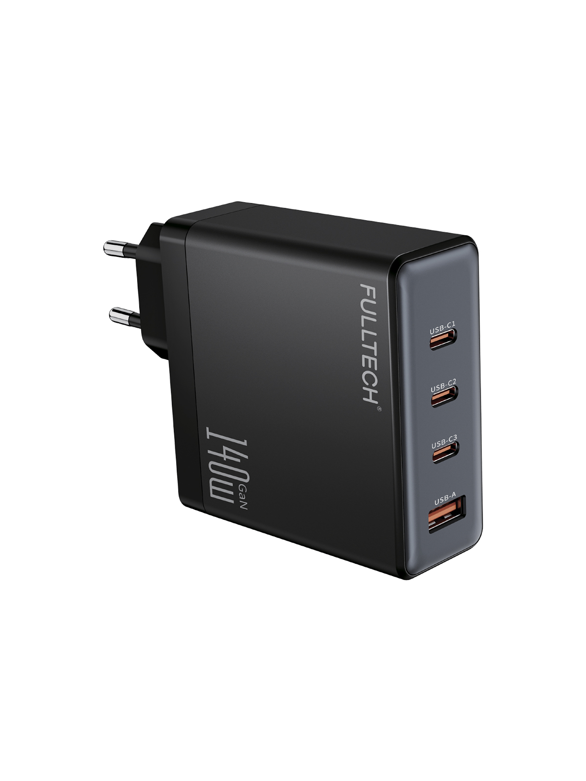 Fulltech FC68 140W GaN Hızlı Şarj Adaptörü | 1x USB-A + 3x USB-C Port | PD Süper Hızlı Laptop ve Telefon Şarj Cihazı