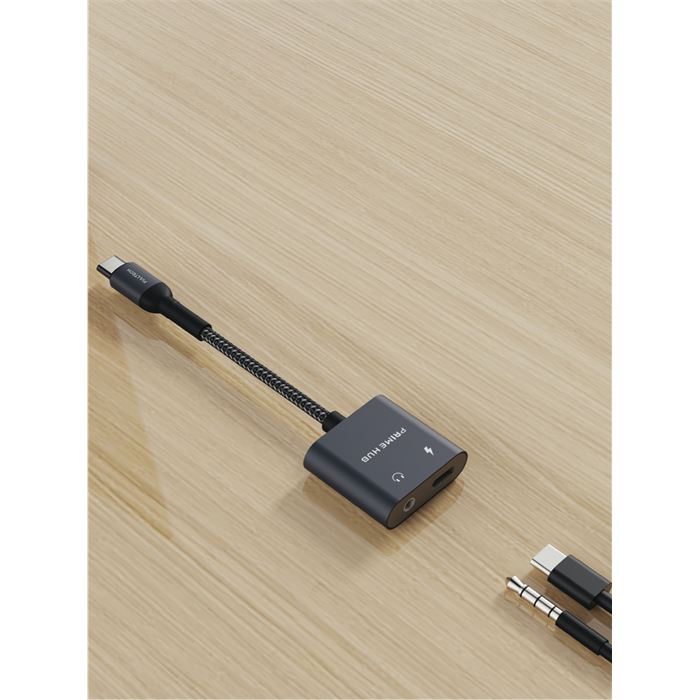 Fulltech FH11 2in1 PD 60W USB-C Çoklayıcı | Hızlı Şarj + 3.5mm Ses Girişi Destekli Taşınabilir USB-C HUB