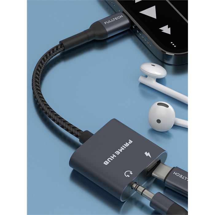 Fulltech FH11 2in1 PD 60W USB-C Çoklayıcı | Hızlı Şarj + 3.5mm Ses Girişi Destekli Taşınabilir USB-C HUB