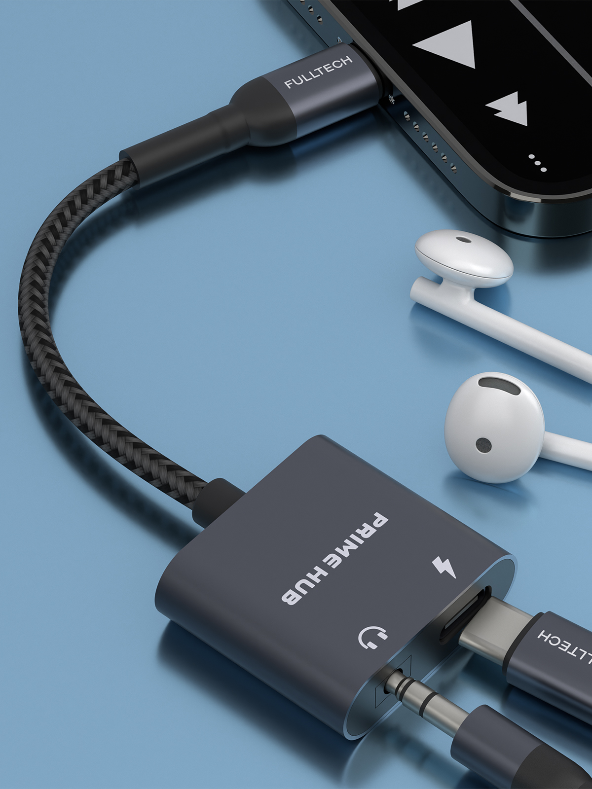 Fulltech FH11 2in1 PD 60W USB-C Çoklayıcı | Hızlı Şarj + 3.5mm Ses Girişi Destekli Taşınabilir USB-C HUB