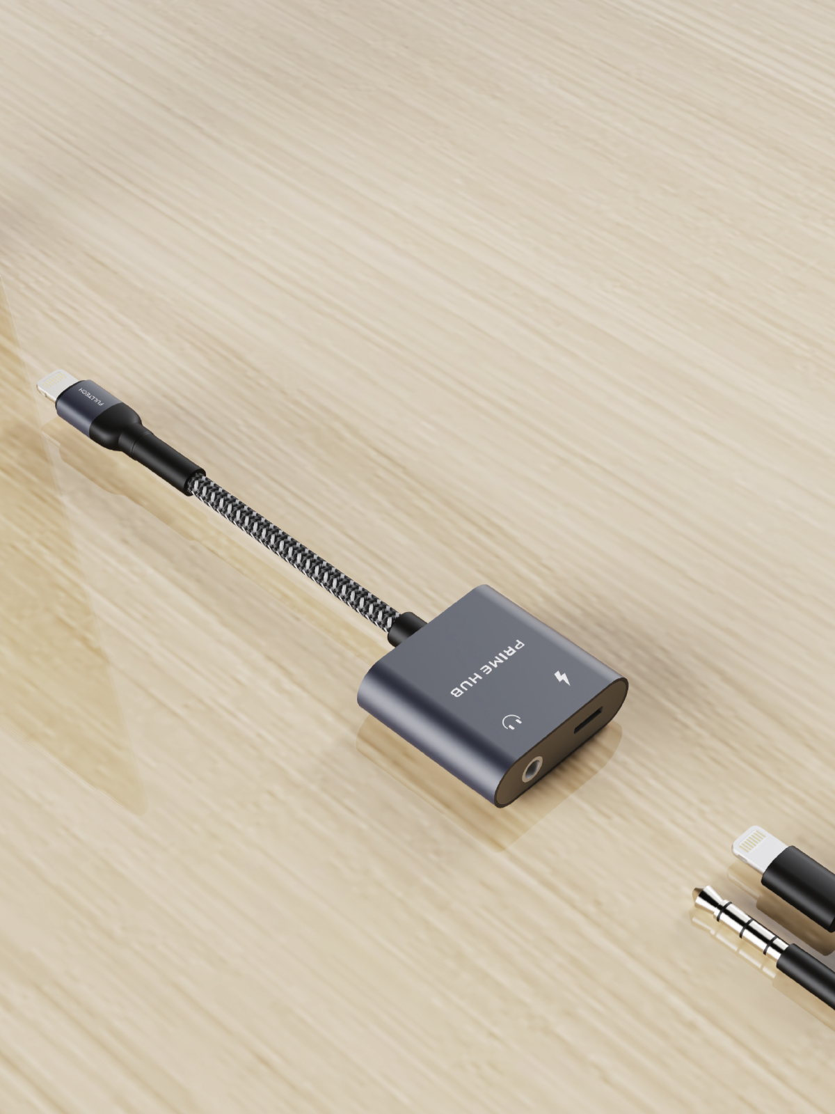 Fulltech FH13 2in1 Lightning HUB Lightning Çoklayıcı - 12W Hızlı Şarj ve Kulaklık Desteği 