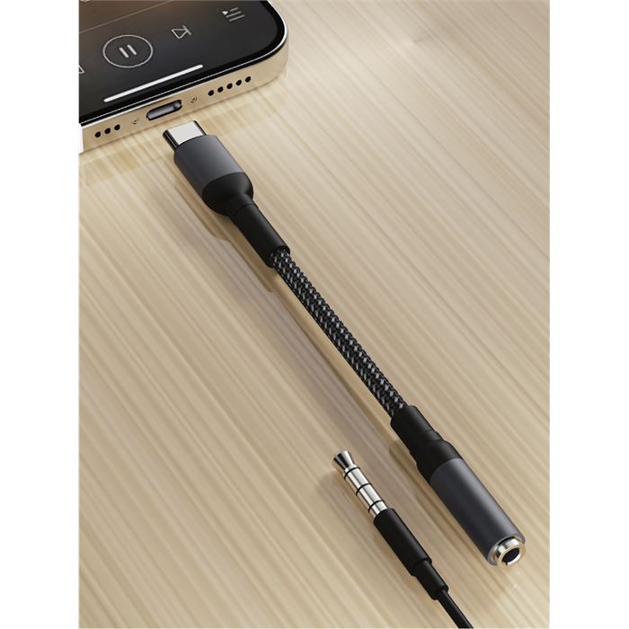 Fulltech FH15 Type-C to 3.5mm AUX Dönüştürücü Ses Kablosu - 12 cm