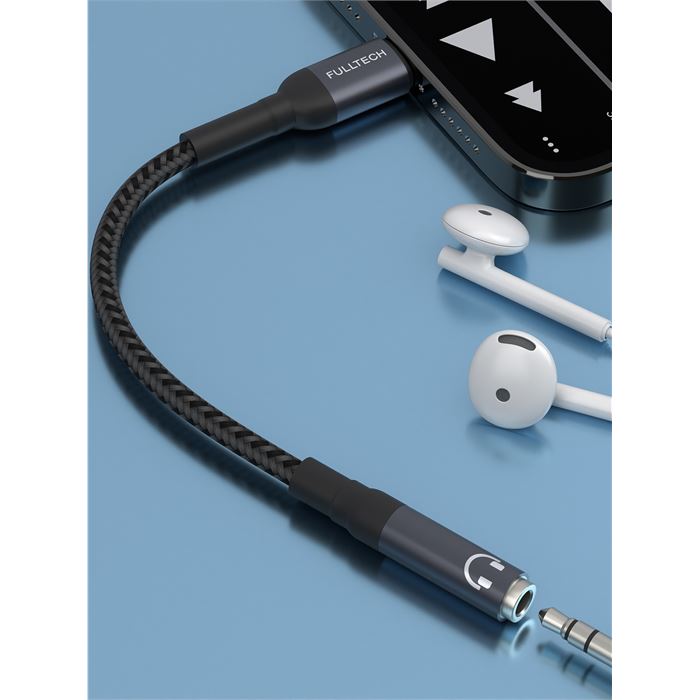Fulltech FH15 Type-C to 3.5mm AUX Dönüştürücü Ses Kablosu - 12 cm