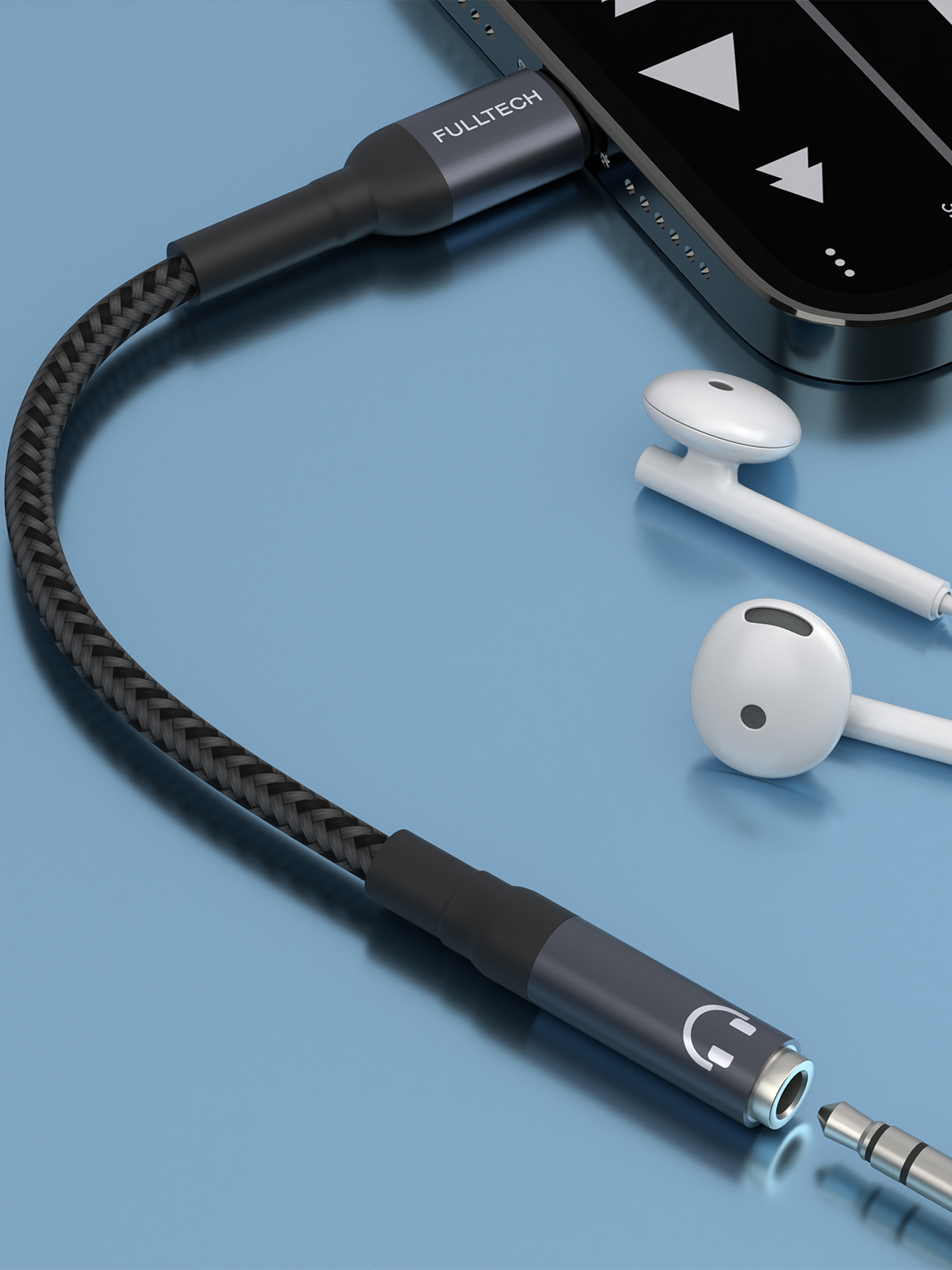 Fulltech FH15 Type-C to 3.5mm AUX Dönüştürücü Ses Kablosu - 12 cm