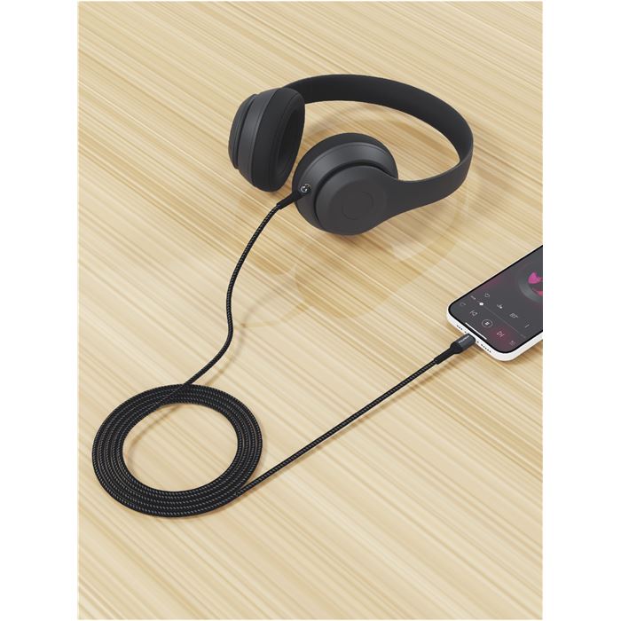 Fulltech FH16 Lightning to 3.5mm AUX Ses Kablosu 1.2 Metre – Dayanıklı ve Esnek Tasarım
