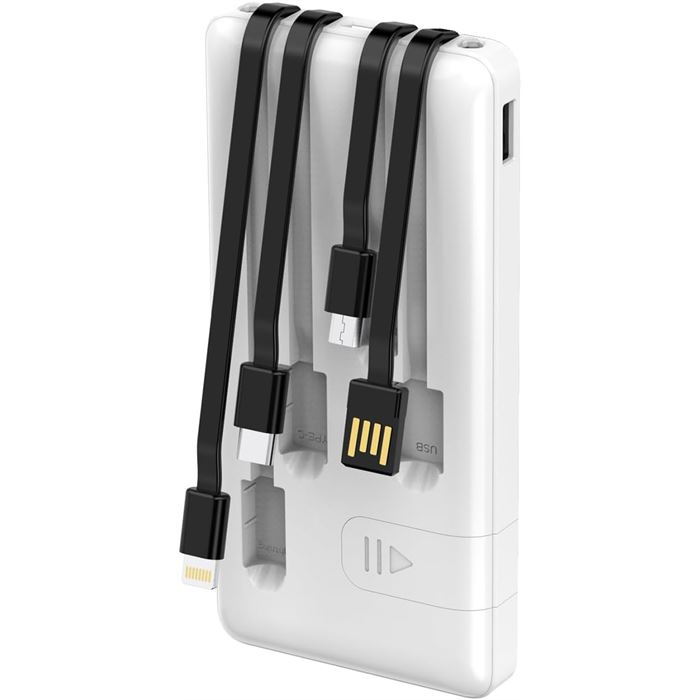ACL PW-82 10.000mAh Powerbank Beyaz | Çoklu Şarj Kablolu, Hızlı & Taşınabilir Şarj Cihazı