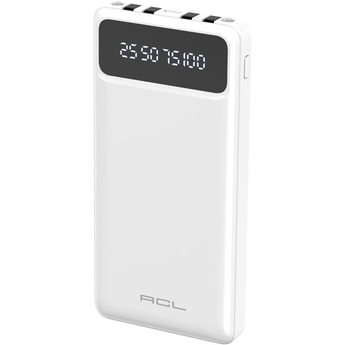 ACL PW-82 10.000mAh Powerbank Beyaz | Çoklu Şarj Kablolu, Hızlı & Taşınabilir Şarj Cihazı