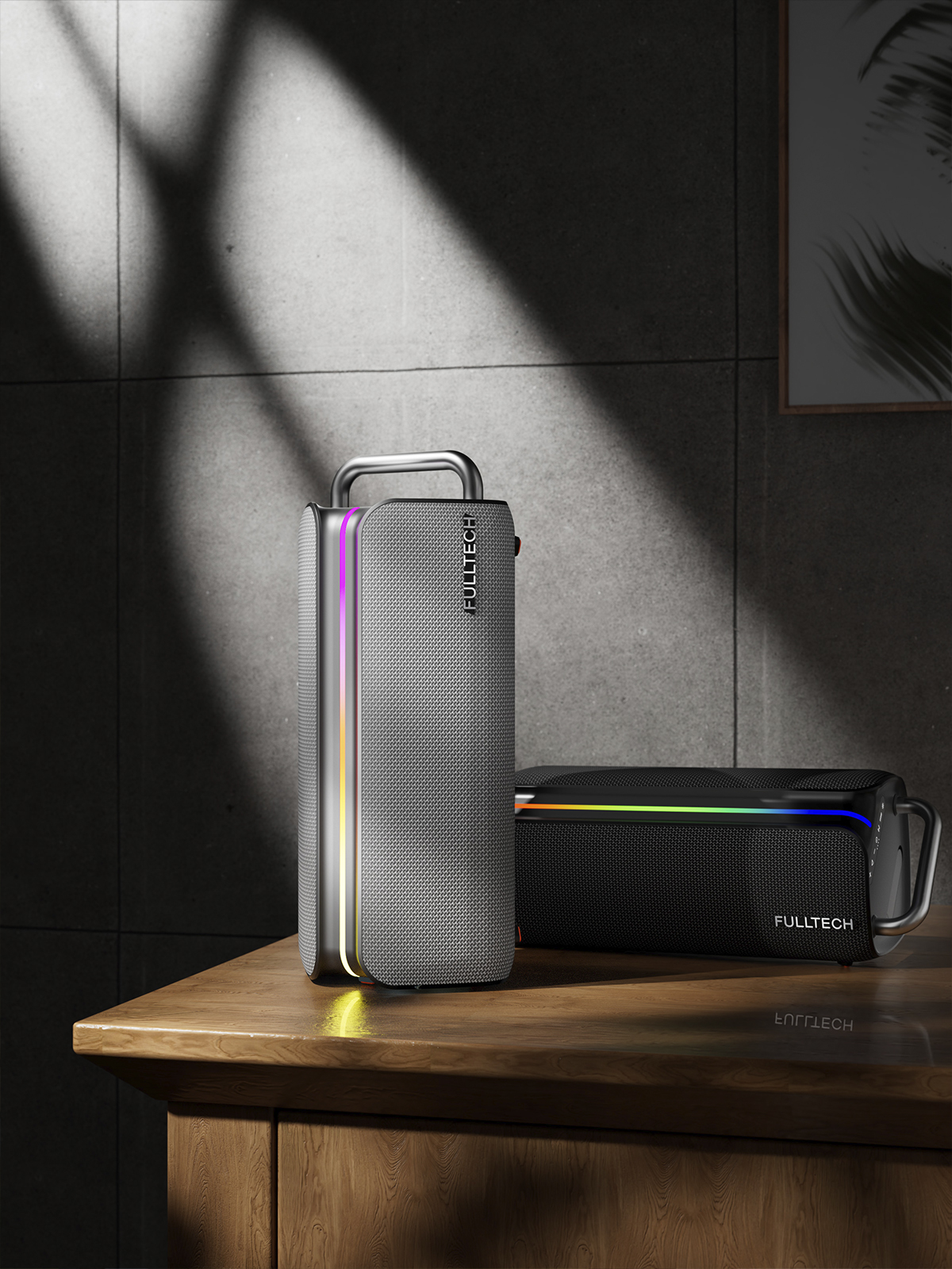 Fulltech FXS2 Taşınabilir Kablosuz Bluetooth Hoparlör Gri | 120W Güç, RGB Işık, IPX4 Su Geçirmez, TWS, 8000mAh