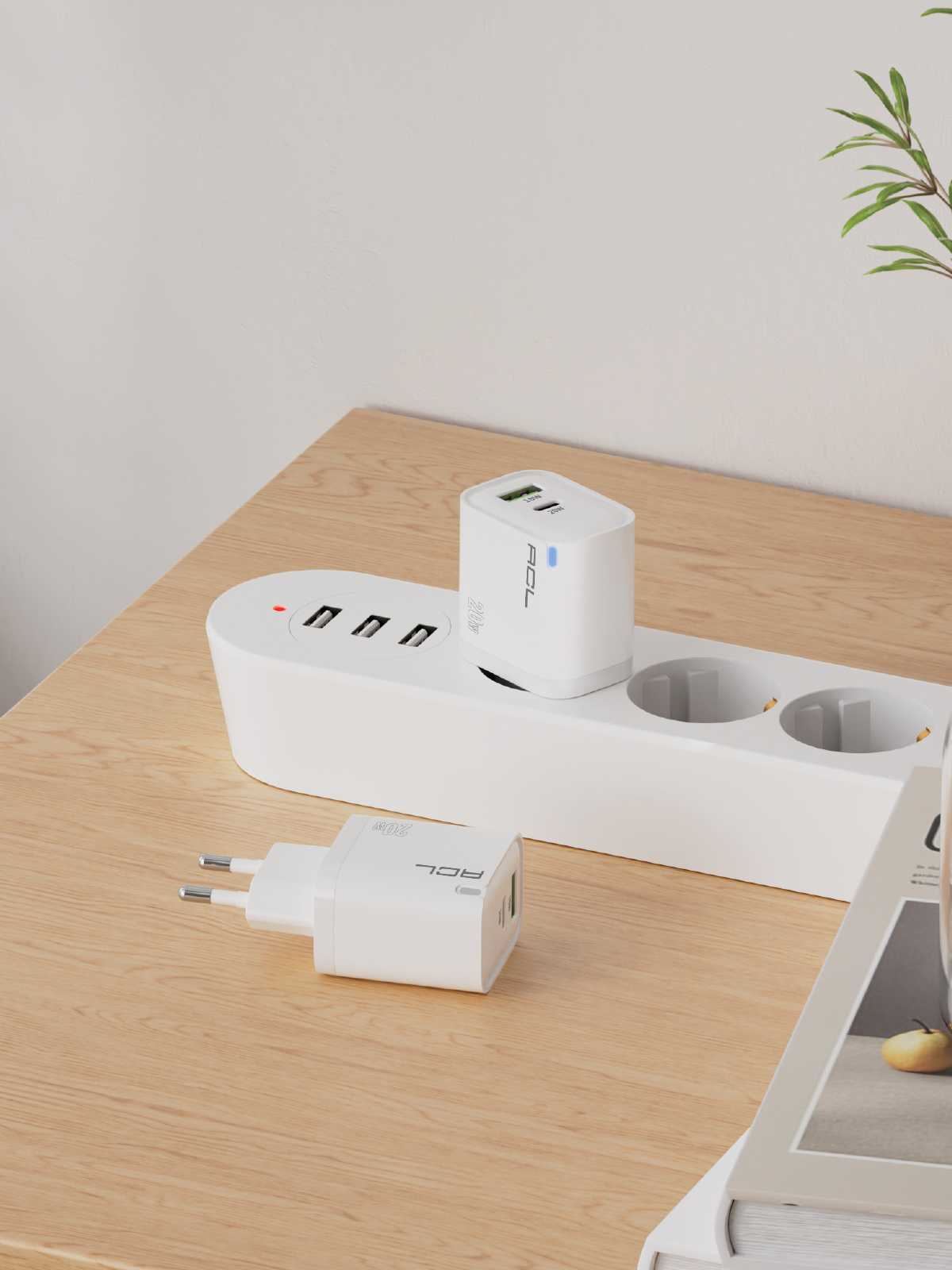 ACL AC-116 20W GaN Teknolojili Çift USB + Type-C Süper Hızlı Şarj Adaptörü | PD20W + QC3.0 Destekli | Akıllı Isı Kontrolü | LED Işıklı Tasarım