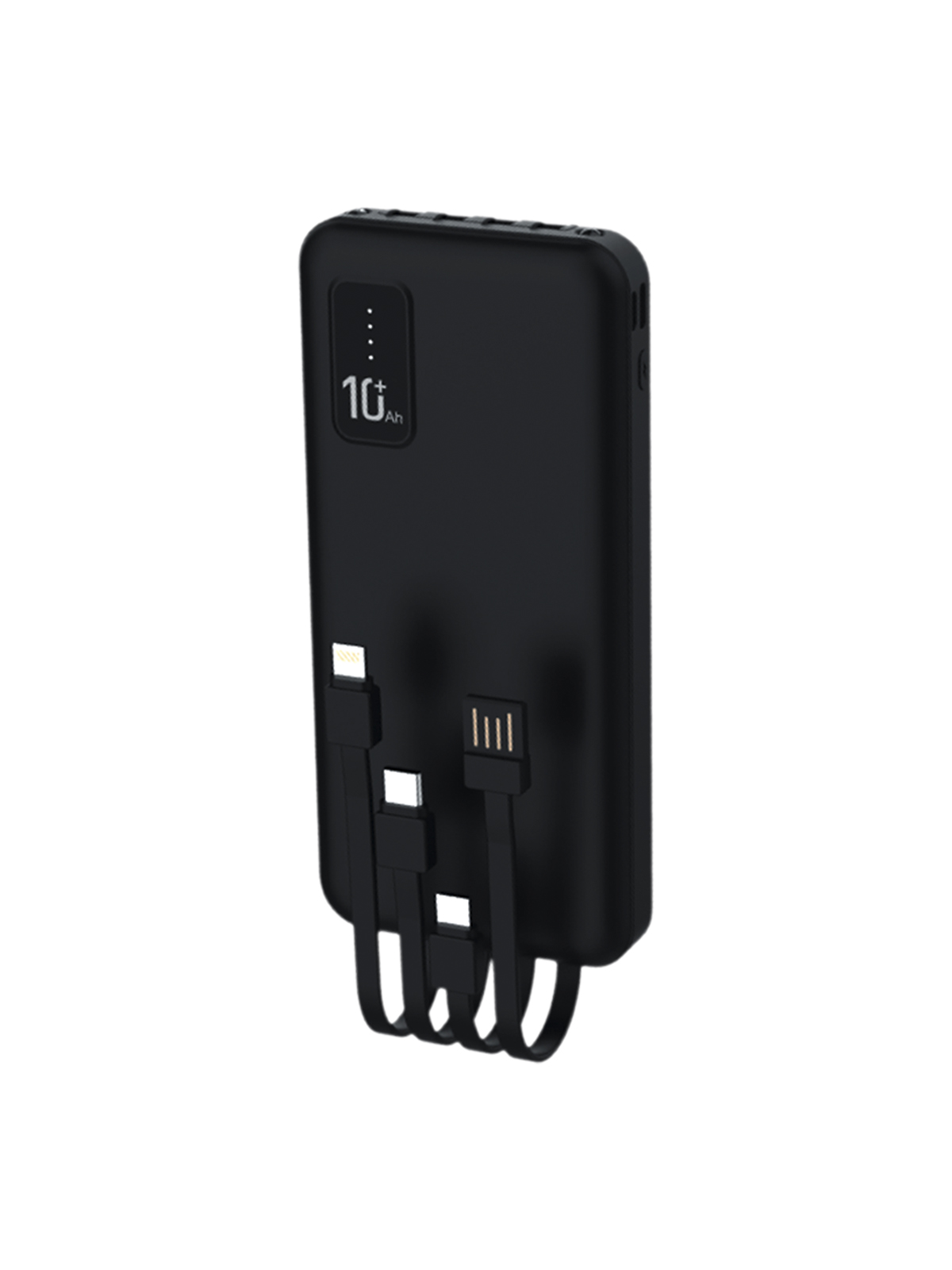 Blic BPB4 10.000mAh LED Işıklı Powerbank Siyah | 4 Cihaz Aynı Anda Şarj | Dahili 3in1 Kablo