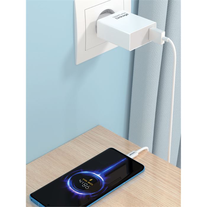 Linkage 12WL 120W Turbo Hızlı Şarj Adaptörü + 1m USB-A to Type-C Kablo | Tek Port | Ev & Seyahat Tipi