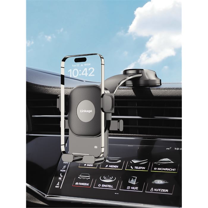 Linkage LKH-41 Vantuzlu Araç İçi Telefon Tutucu | 360° Döner Başlık | Tek Tuşla Sabitleme | Ön Cam & Torpido Uyumlu