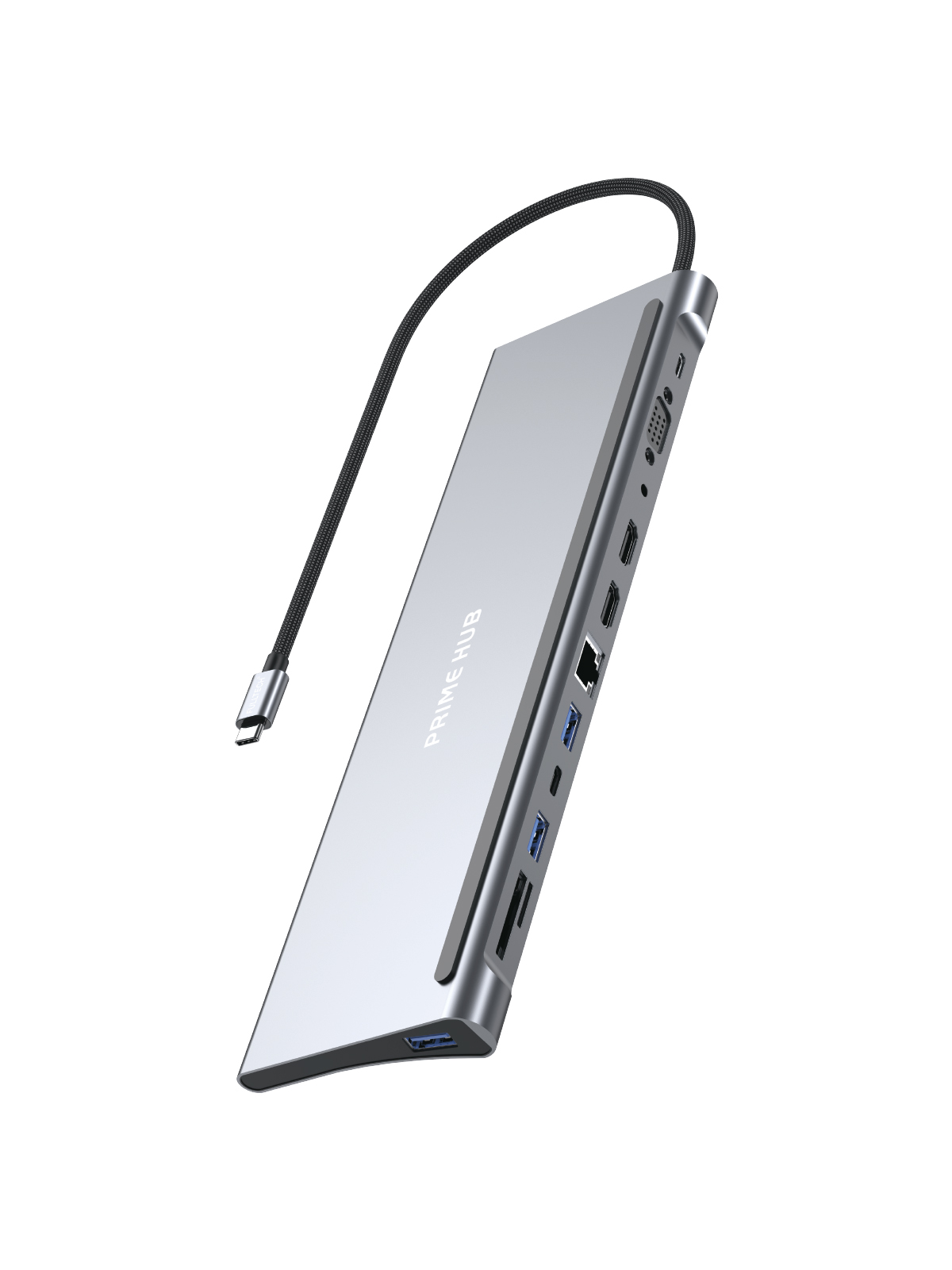 Fulltech FH18 12'si 1 Arada USB-C Çoklayıcı | 2x 4K HDMI, 100W PD, RJ45, 3x USB, Kart Girişi ve Ses Çıkışı