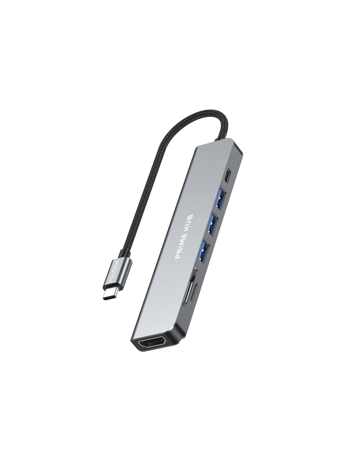 Fulltech FH19 7-in-1 USB-C Çoklayıcı Adaptör | 4K HDMI, 100W PD, 5Gbps USB 3.0, SD/TF Kart Okuyucu