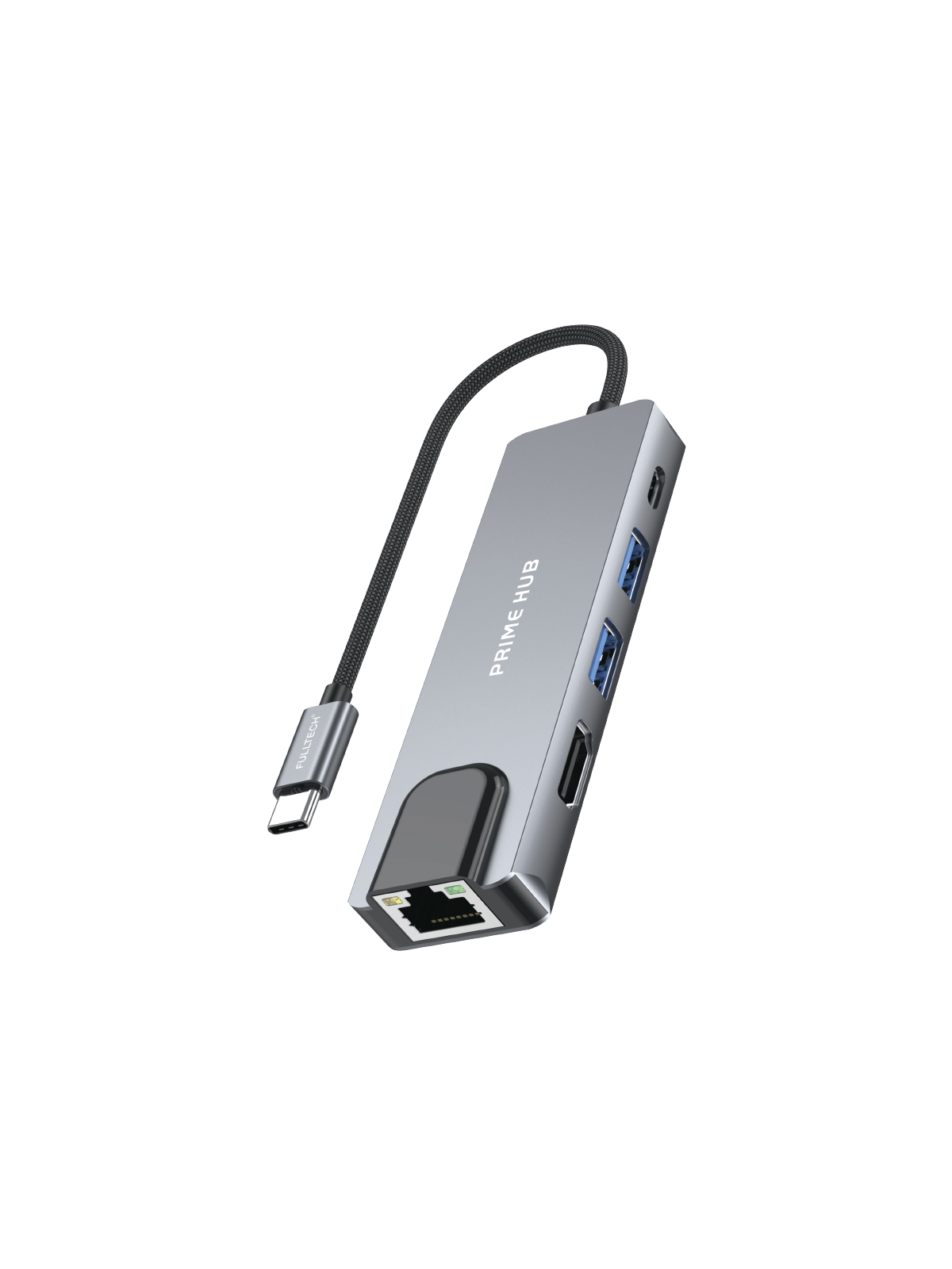 Fulltech FH20 5-in-1 USB-C Çoklayıcı Adaptör | 100W PD Hızlı Şarj | 4K HDMI | Ethernet | 2x USB 3.0