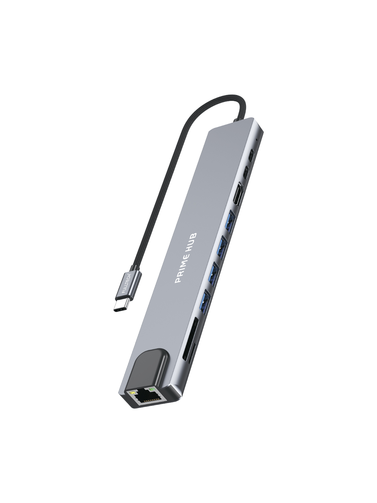 Fulltech FH22 10'u 1 Arada USB-C Çoklayıcı Adaptör | 100W PD Hızlı Şarj | 4K HDMI | Gigabit Ethernet | 10 Port
