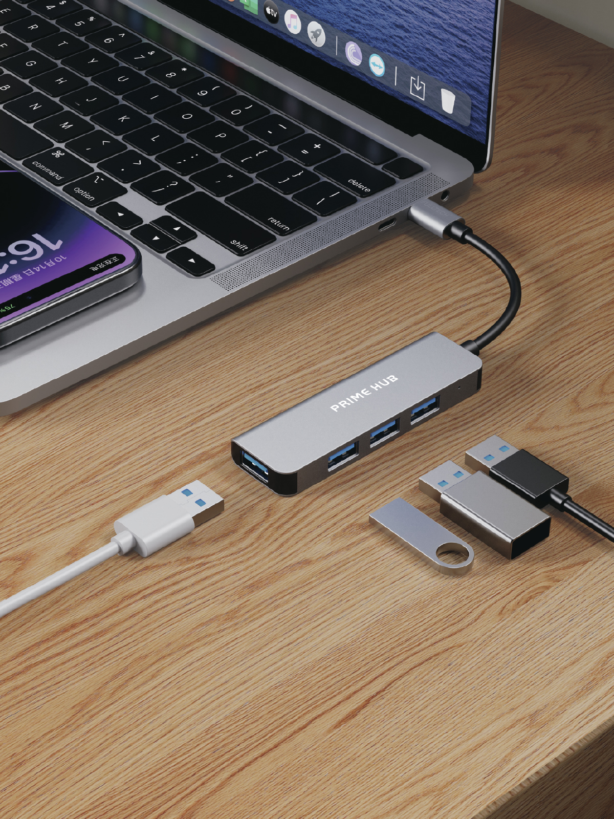 Fulltech FH24 USB-C 4'ü 1 Arada Çoklayıcı | 4xUSB Port | Akıllı Yonga | Hızlı ve Güvenli Bağlantı