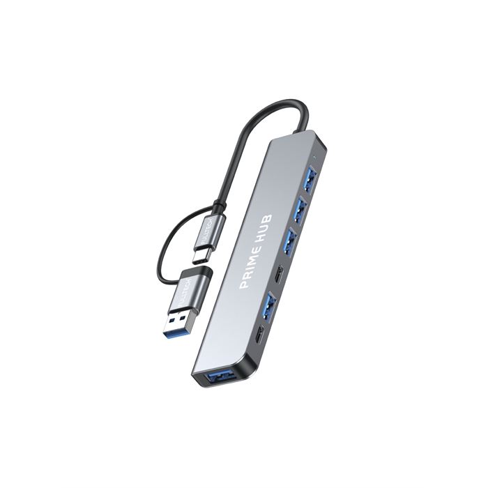 Fulltech FH28 7-in-2 USB-C+A Çoklayıcı | 5x USB Girişi + 2x USB-C | 5Gbps Hızlı Veri Aktarımı | Laptop & MacBook Uyumlu Çoklu Port Adaptör