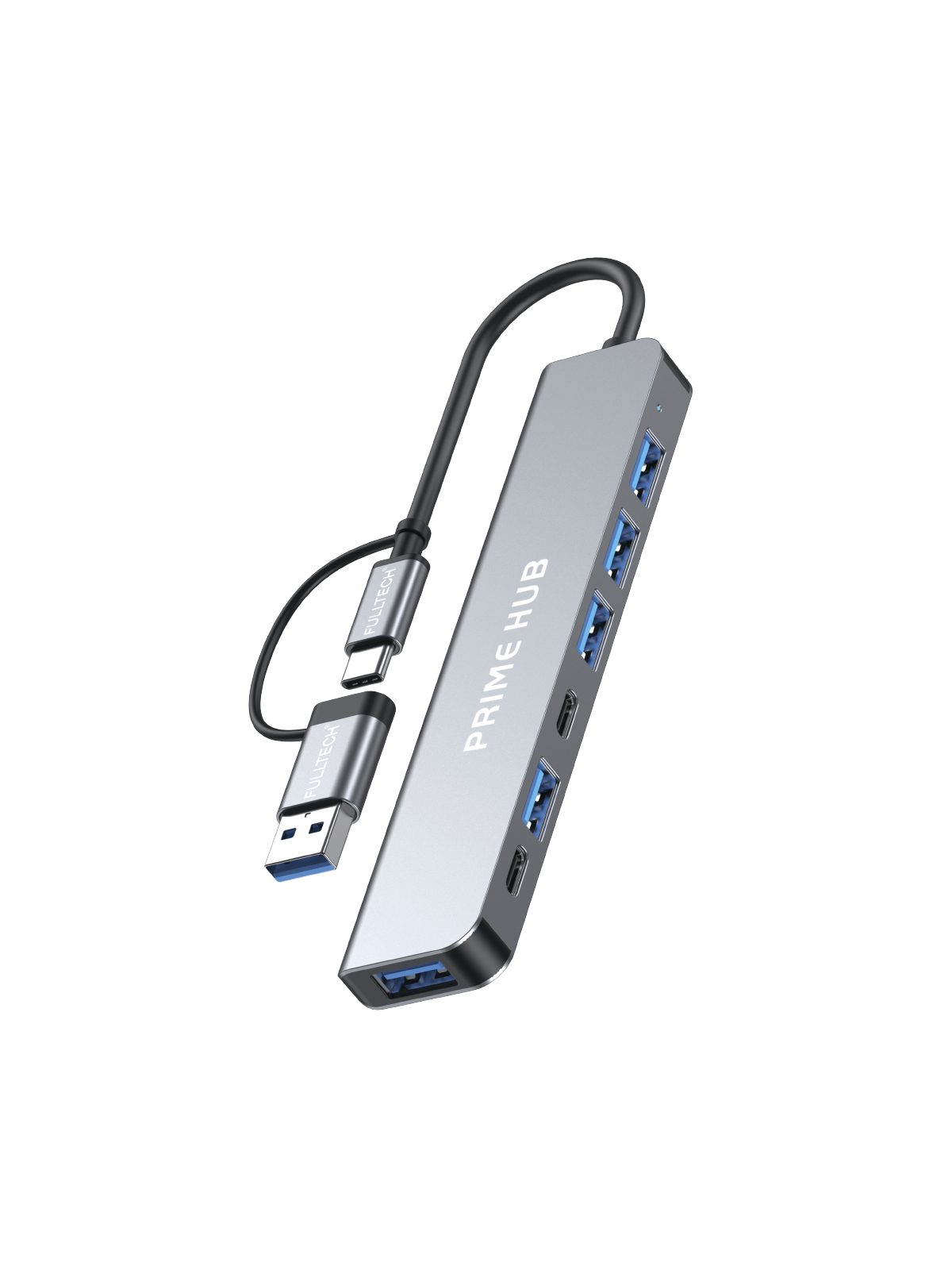 Fulltech FH28 7-in-2 USB-C+A Çoklayıcı | 5x USB Girişi + 2x USB-C | 5Gbps Hızlı Veri Aktarımı | Laptop & MacBook Uyumlu Çoklu Port Adaptör