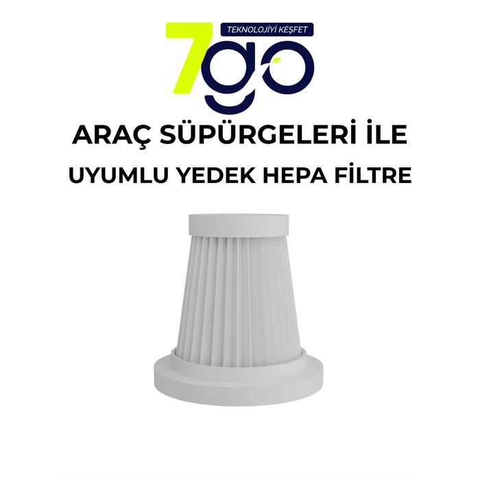 7GO AHV-14 Araç Süpürgesi ile Uyumlu Yedek HEPA Filtre