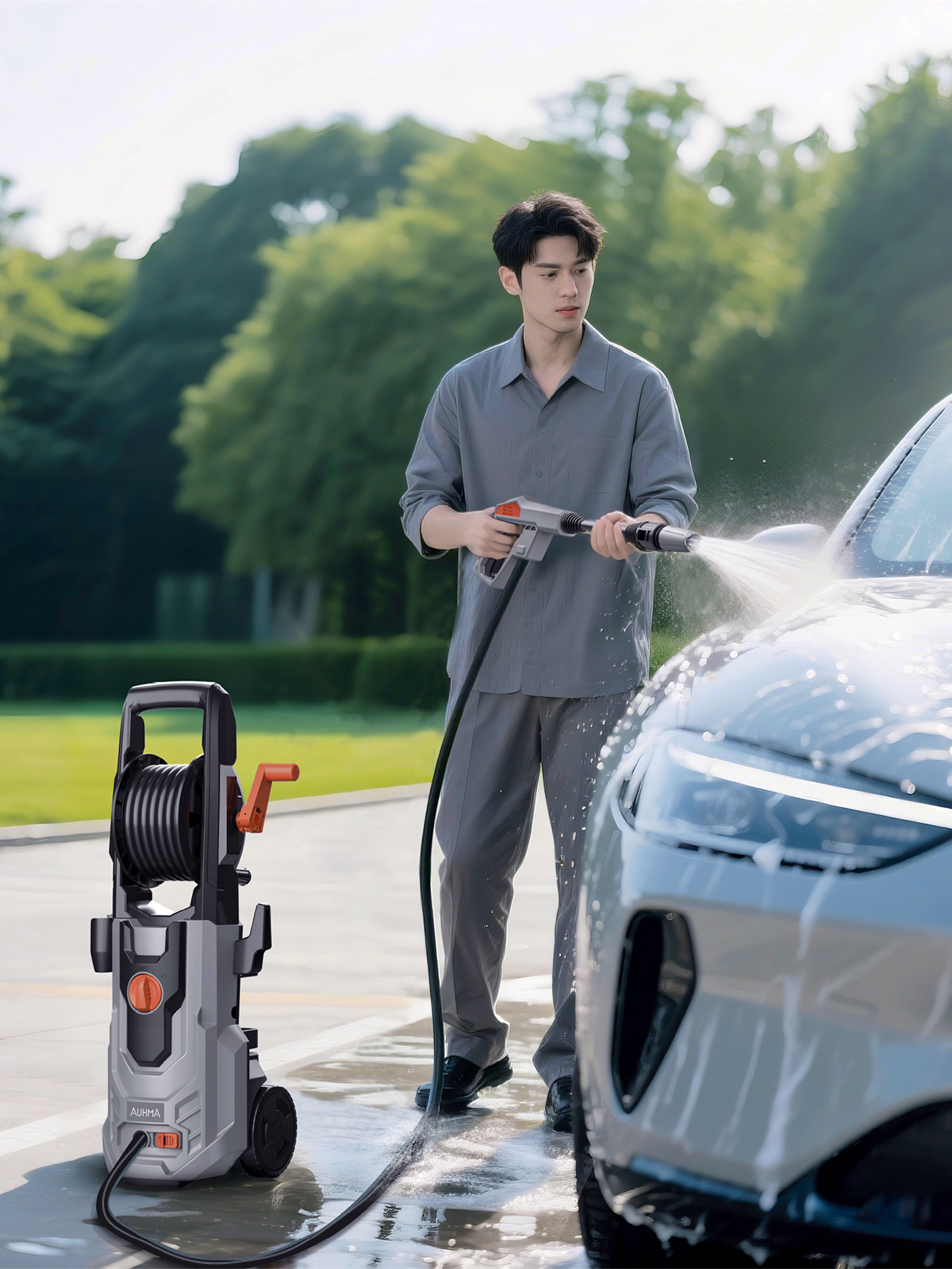 Auhma ACR-04 Extra Basınçlı Araç Yıkama Makinesi | 60 Bar 1100W Yüksek Basınçlı Yıkama | Köpük Tabancalı + 8m Hortumlu