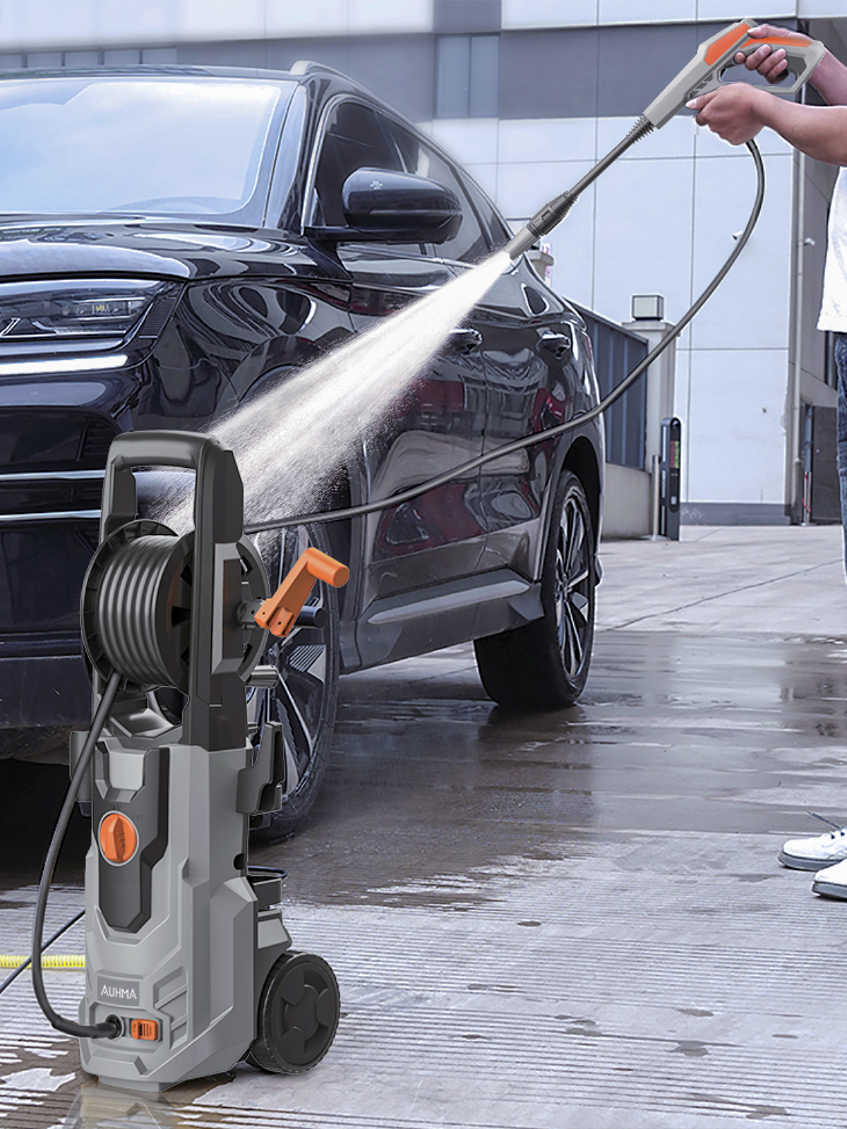 Auhma ACR-04 Extra Basınçlı Araç Yıkama Makinesi | 60 Bar 1100W Yüksek Basınçlı Yıkama | Köpük Tabancalı + 8m Hortumlu