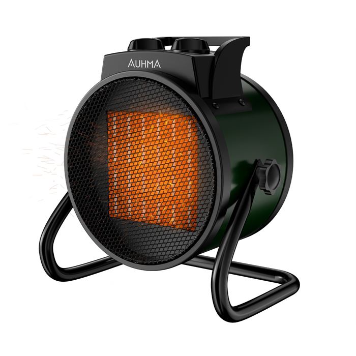 Auhma AT1H Elektrikli Isıtıcı Fan Yeşil | 3000W Hızlı Isınma, 3 Kademeli Ayar, Sessiz PTC Isıtma Teknolojisi