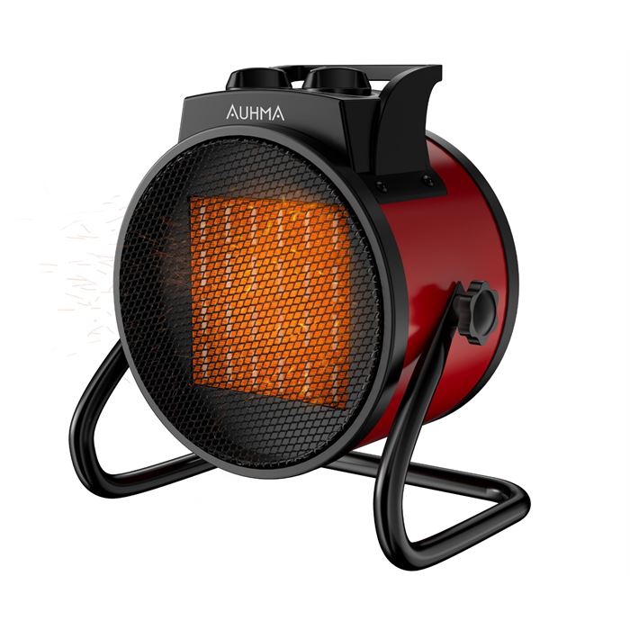Auhma AT1H Elektrikli Isıtıcı Fan Kırmızı | 3000W Hızlı Isınma, 3 Kademeli Ayar, Sessiz PTC Isıtma Teknolojisi