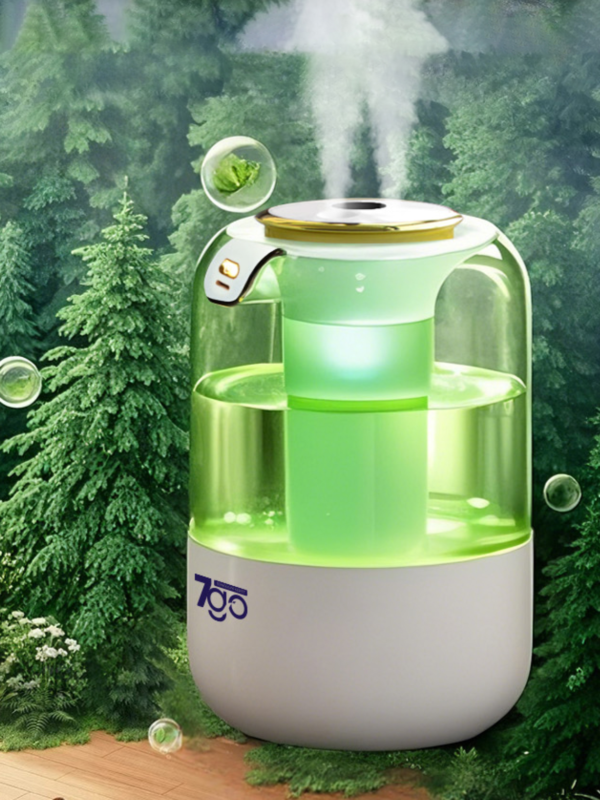 7GO 7G-UHD1 Ultrasonik Çift Çıkışlı Hava Nemlendirici | 2L Su Kapasiteli, USB-C, LED Işıklı, Sessiz Nano Buhar Teknolojisi