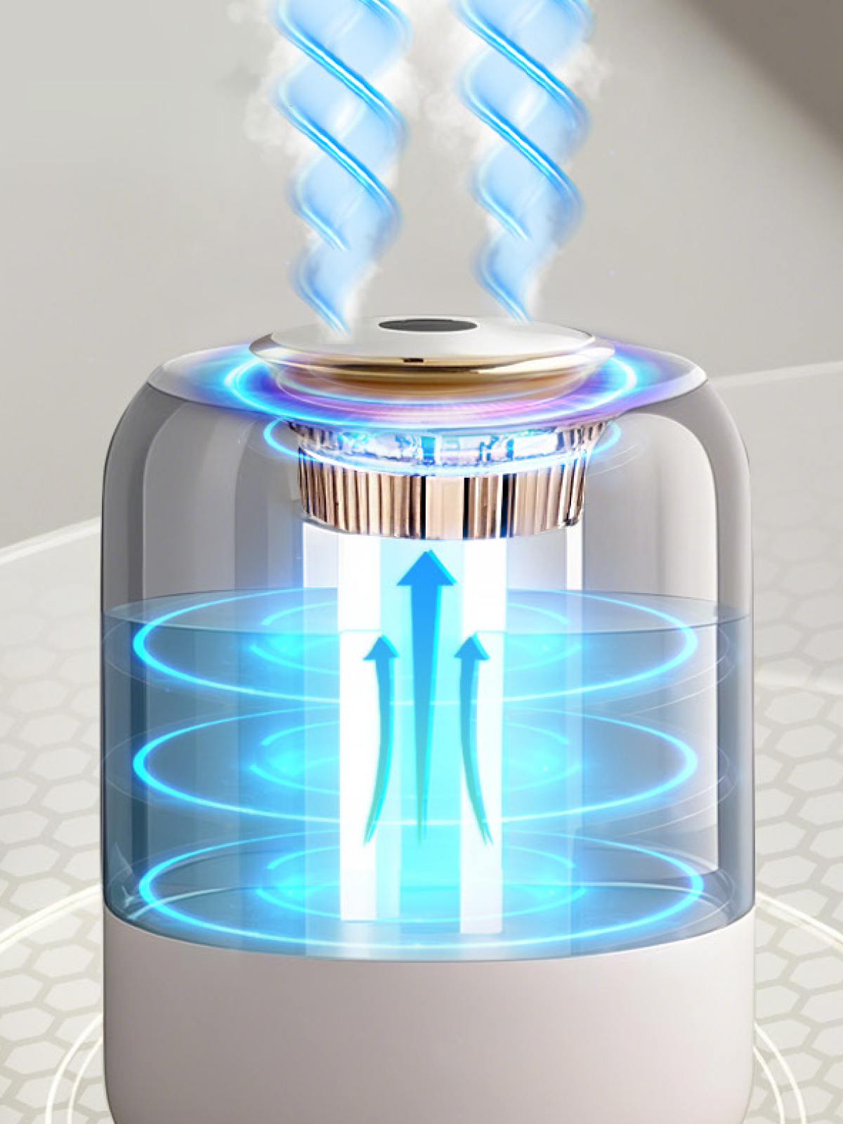 7GO 7G-UHD1 Ultrasonik Çift Çıkışlı Hava Nemlendirici | 2L Su Kapasiteli, USB-C, LED Işıklı, Sessiz Nano Buhar Teknolojisi