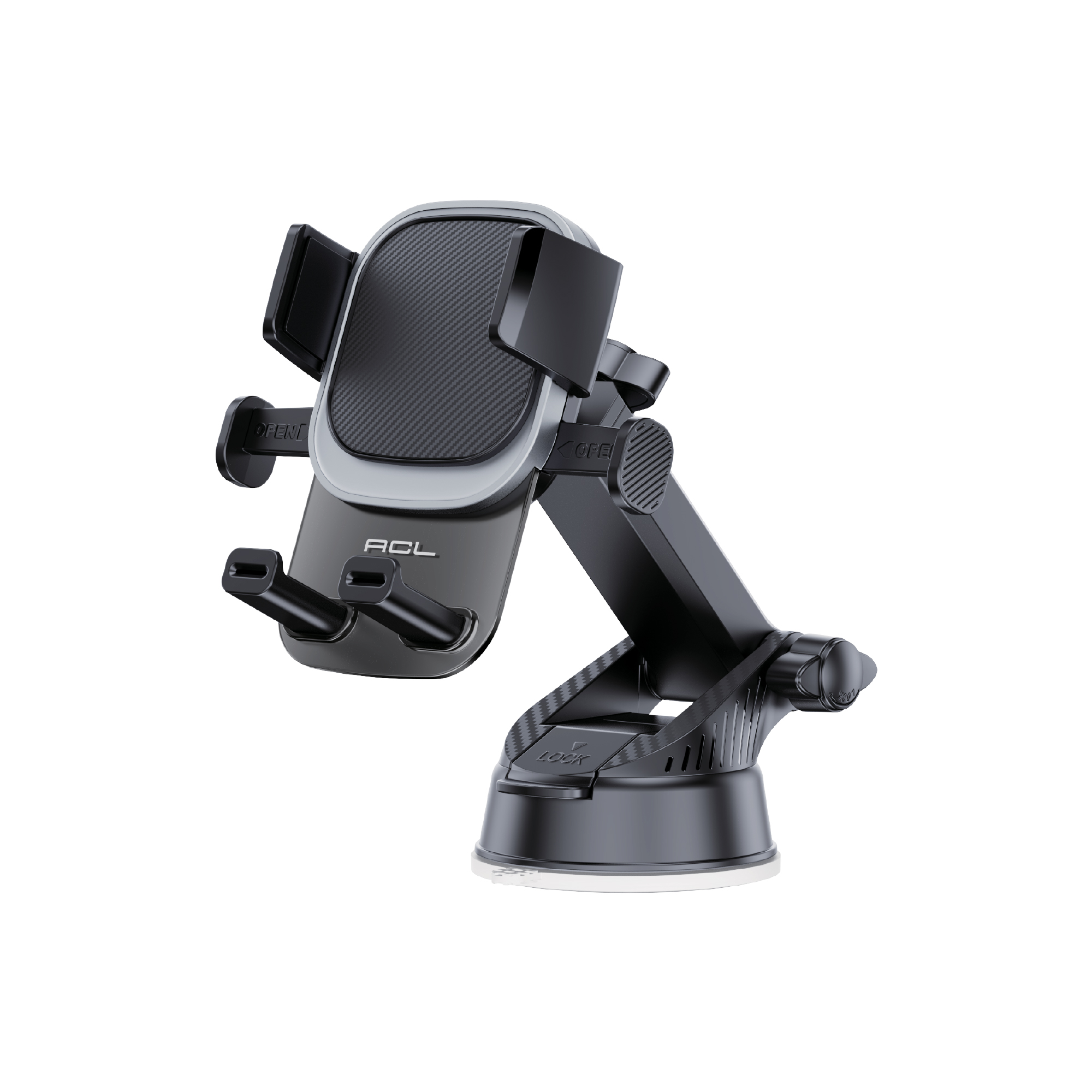 ACL T-28 Premium Safe-in Series™ Vantuzlu & Teleskopik Araç İçi Telefon Tutucu – Evrensel (53-96 mm), 360° Döner