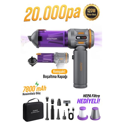 Auhma AHV-09 Kablosuz Taşınabilir Araç İçi El Süpürgesi | 20000PA