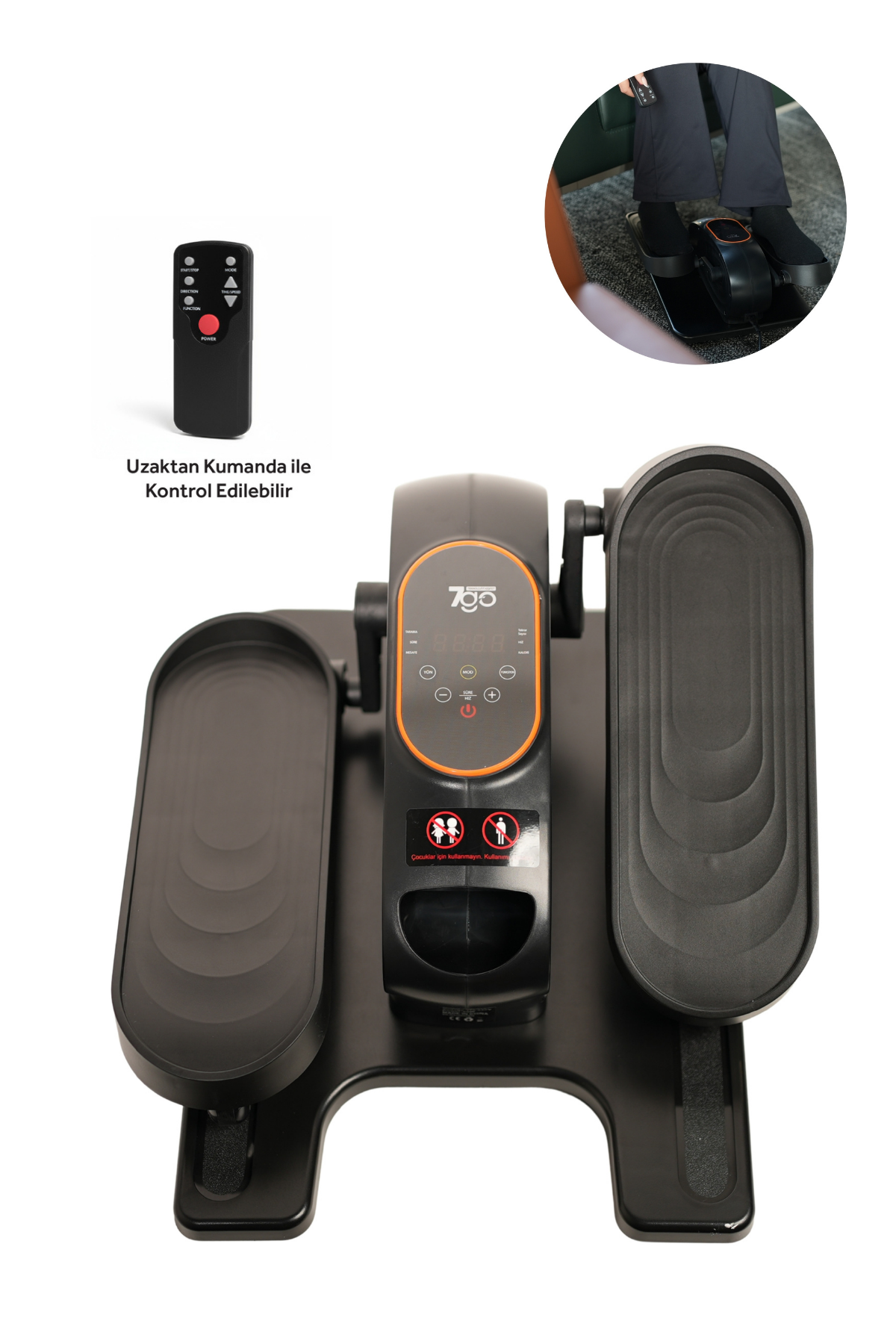 7GO 7GMG11 Eliptik Kondisyon & Rehabilitasyon Cihazı – 15 Kademe Hız, Uzaktan Kumandalı, LCD Ekranlı, Kol & Bacak Egzersiz Aleti (50W – Düşük Ses – Siyah)