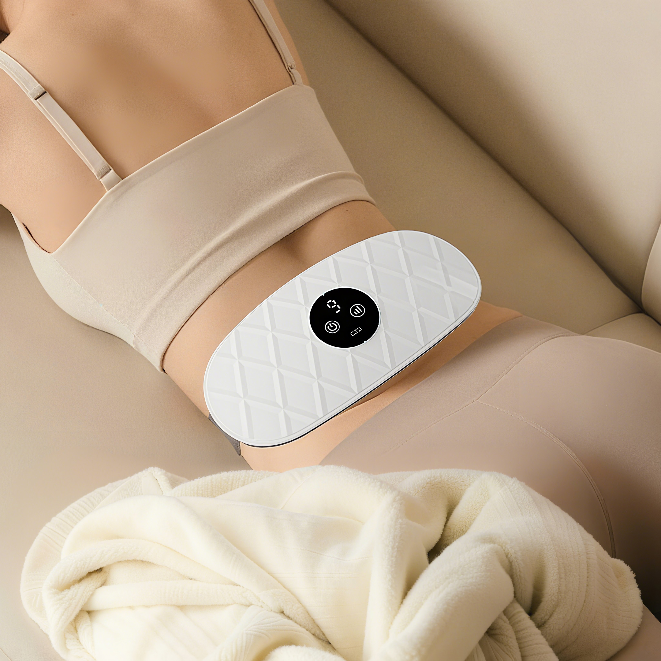 7GO 7GMG9 Titreşimli Karın Masaj Kemeri: Göbek Zayıflama, 6 Mod, USB-C Şarjlı Vibrasyon Cihazı