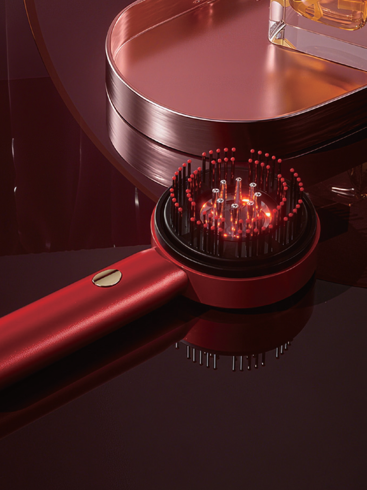 7GO 7GMG8 LED Işıklı Saç Derisi Masaj Aleti & Yağ Uygulamalı Şarjlı Head Massage Gun