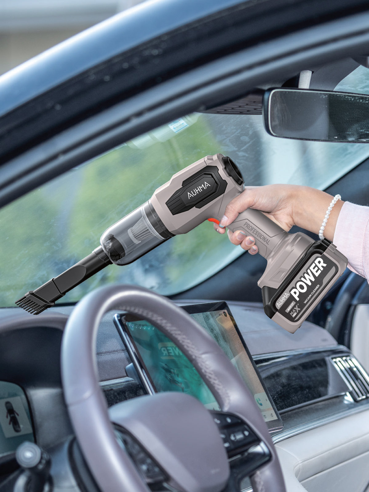 AUHMA AHV-17 Profesyonel Araç İçi Mini Süpürge & Hava Üfleme Makinesi | 20.000 Pa Çekim Gücü | Fırçasız Motor | Type-C Hızlı Şarj