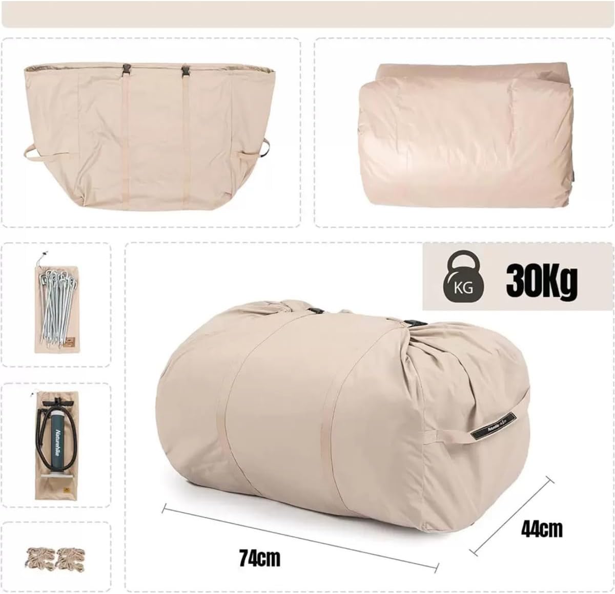 AUHMA Outdoor AC6633 Şişme Kamp Çadırı | 420D Oxford Kumaş, Su Geçirmez, Baca Çıkışlı, 400x300x210 cm