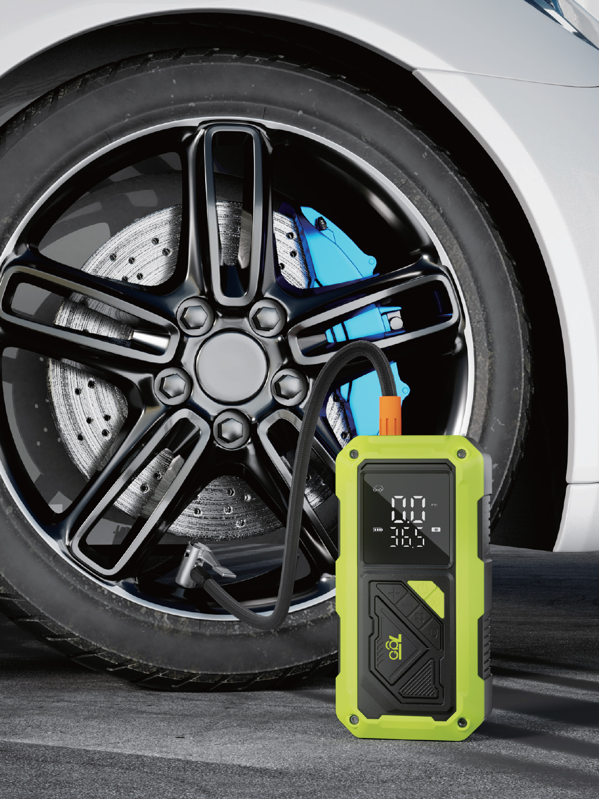 7GO 7A4 Akü Takviyeli Hava Pompası & Jump Starter 10000mAh Powerbank – Çok Fonksiyonlu Araç Destek Cihazı