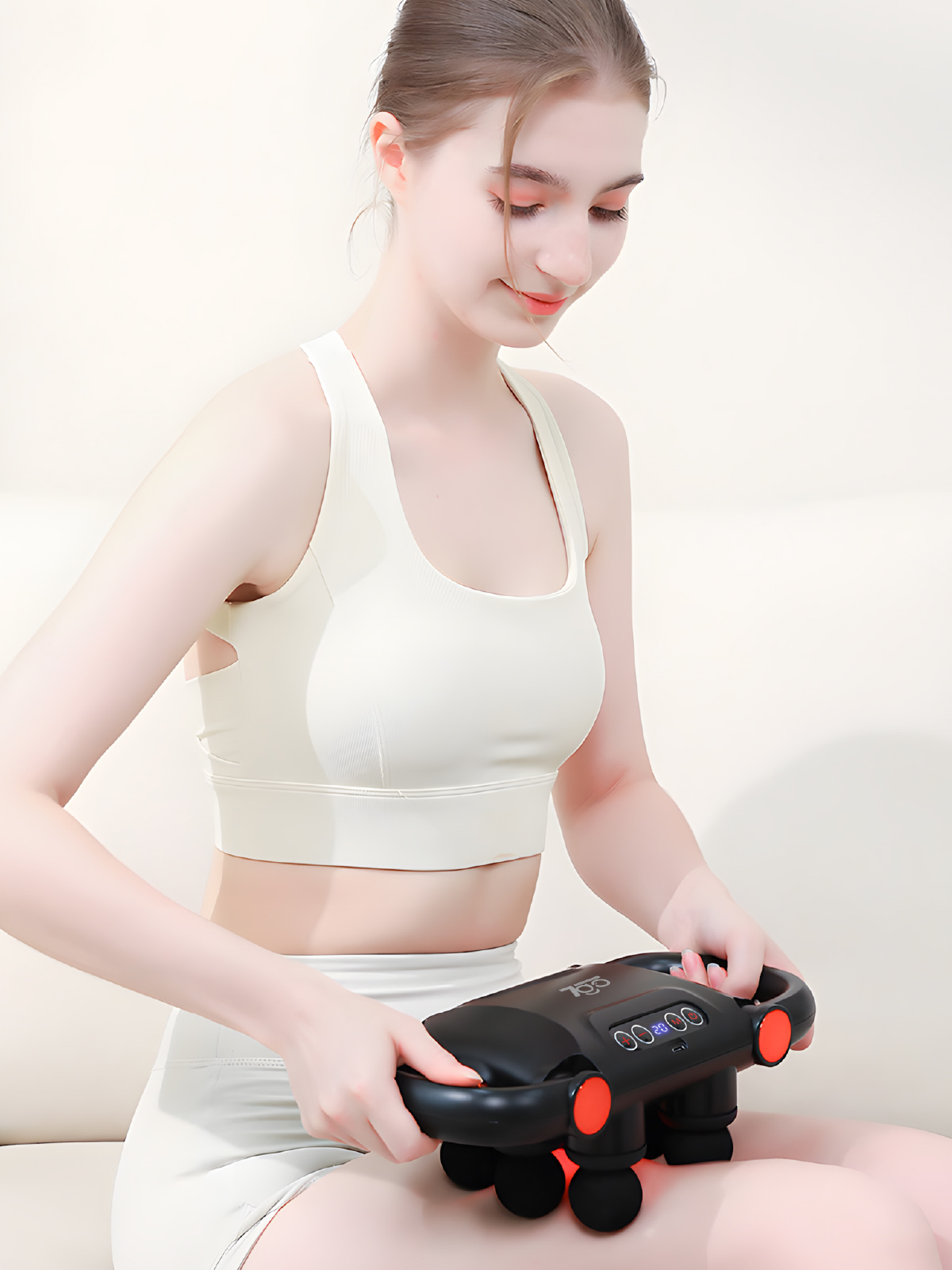 7GO 7GMG5 Isıtmalı Masaj Tabancası – 6 Başlıklı, 5 Modlu, 20 Kademeli, LCD Ekranlı Titreşimli Masaj Aleti